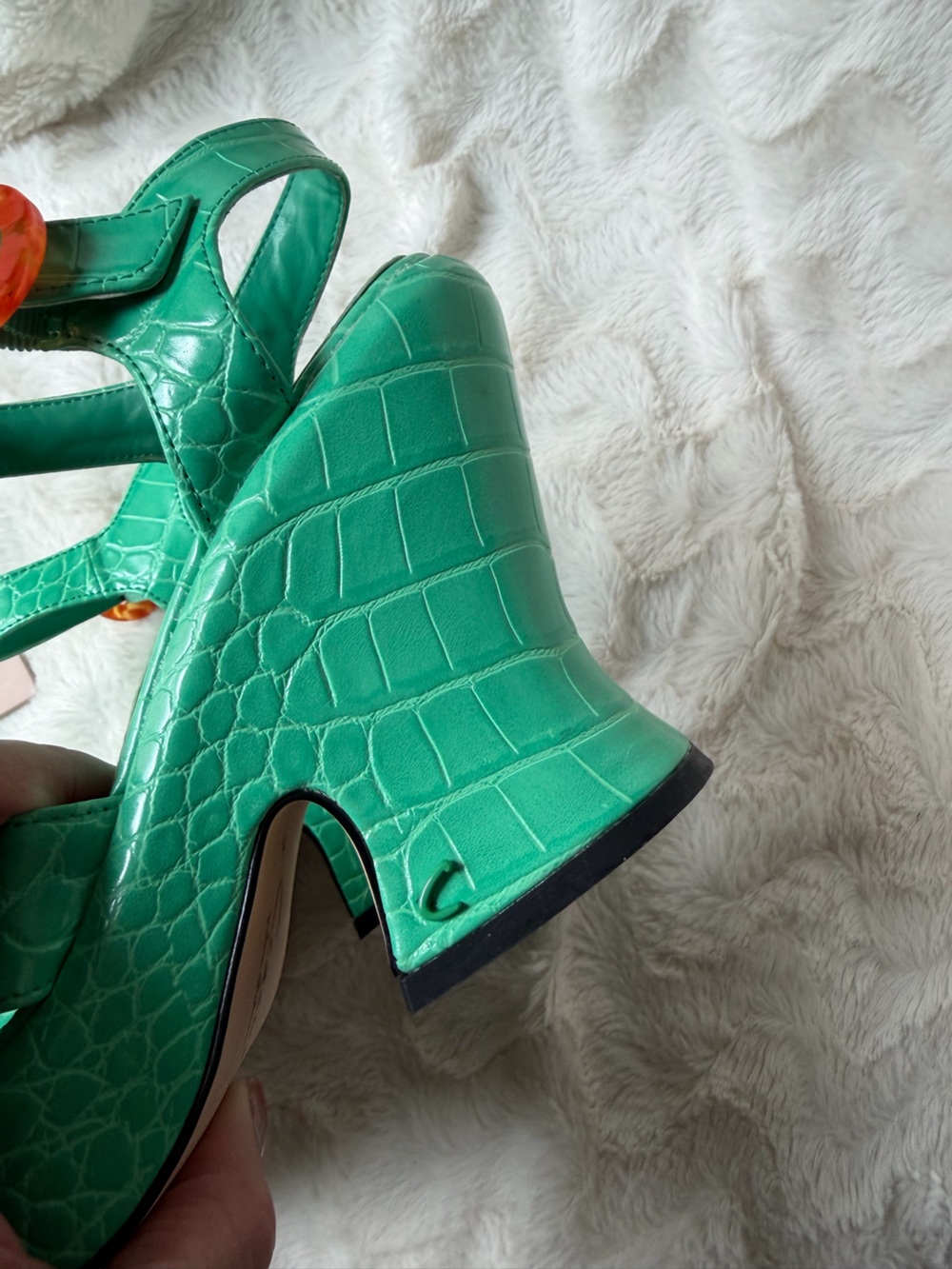 NWOT! Circus by Sam Edelman Peony platform sandals in bright jade green croc - Picture 8 of 8